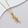 316 Stainless Steel Fashion Rose Pendant Necklace Waterproof  Collarbone Necklace for Women  Gifts