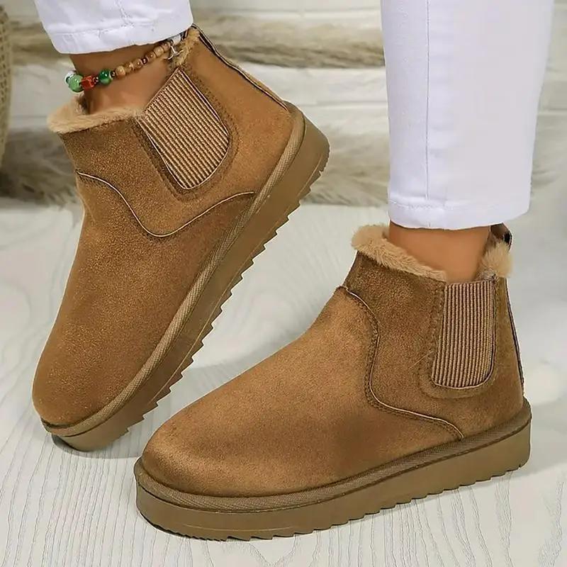 Women Ankle Boots Fur Flats Platform Designer Shoes Plush Warm Snow Boots Women Luxury Outdoor Casual Shoes for Women