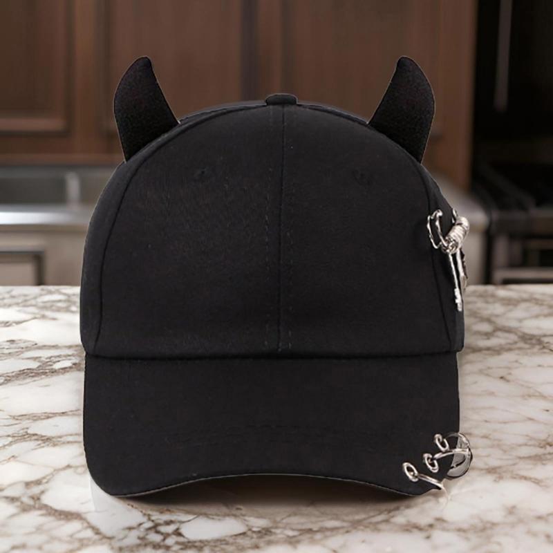 Eye Catching Sun Hat with Devil Horn Adjust Head Size Baseball Hat Girl Woman Outdoor Cycling Climbing Travel Hat
