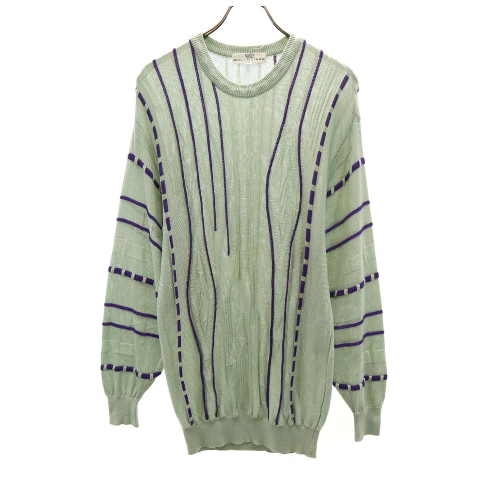BALENCIAGA SPORT 90s Old Long Sleeve Knit M Dark Marks Mint Women Used