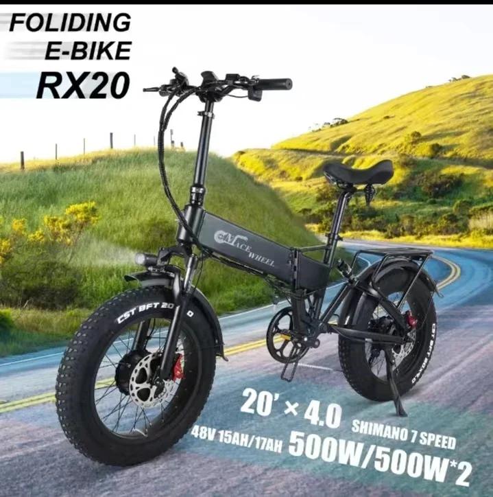 Cmacewheel RX20 MAX Electric Bike Foldable 2x750W 48V 18Ah CST 20*4.0 Inch Fat Tires Folding E-bike Hydraulic Brakes 7 Gears