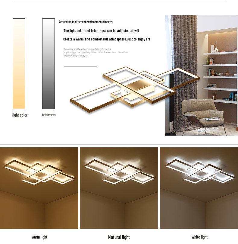 Modern Minimalist LED Ceiling Light for Living Room, Bedroom, and Study