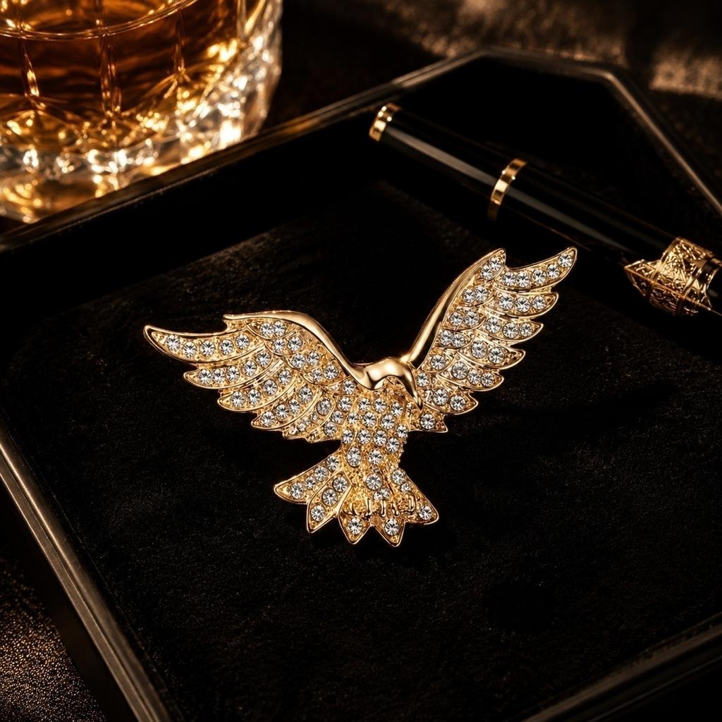 Eagle Brooch Pin Animal Design Suit Accessory Lapel Pin Safety Pin for Clothing Decoration and Anti-Slip Function