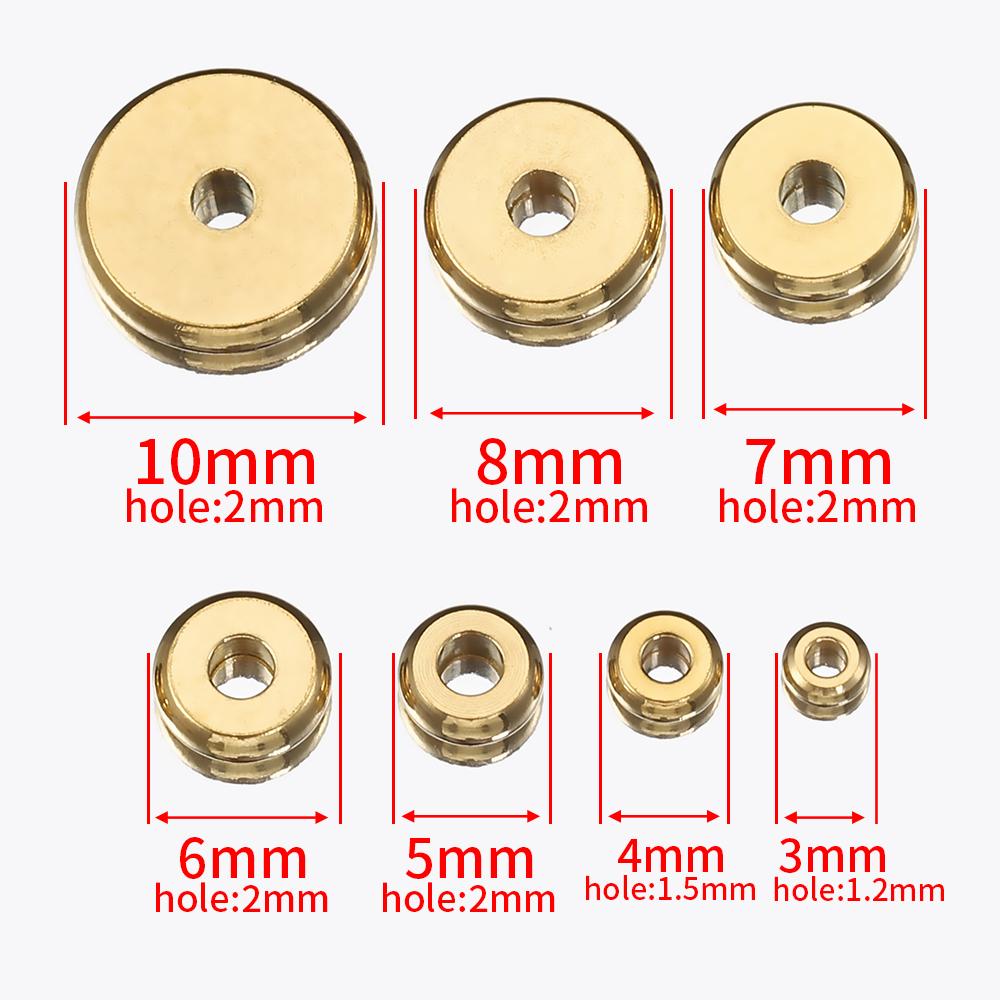 100pcs Stainless Steel Beads Flat Round Bead Gold Color Loose Spacer Beads for DIY Bracelet Necklace Jewelry Making Wholesale