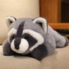 1Pc 30cm Lovely Plush Lying Grey Raccoon Toys Kawaii Panda Fox Plushie Pillow Stuffed Soft Animal Cushion Birthday Gift