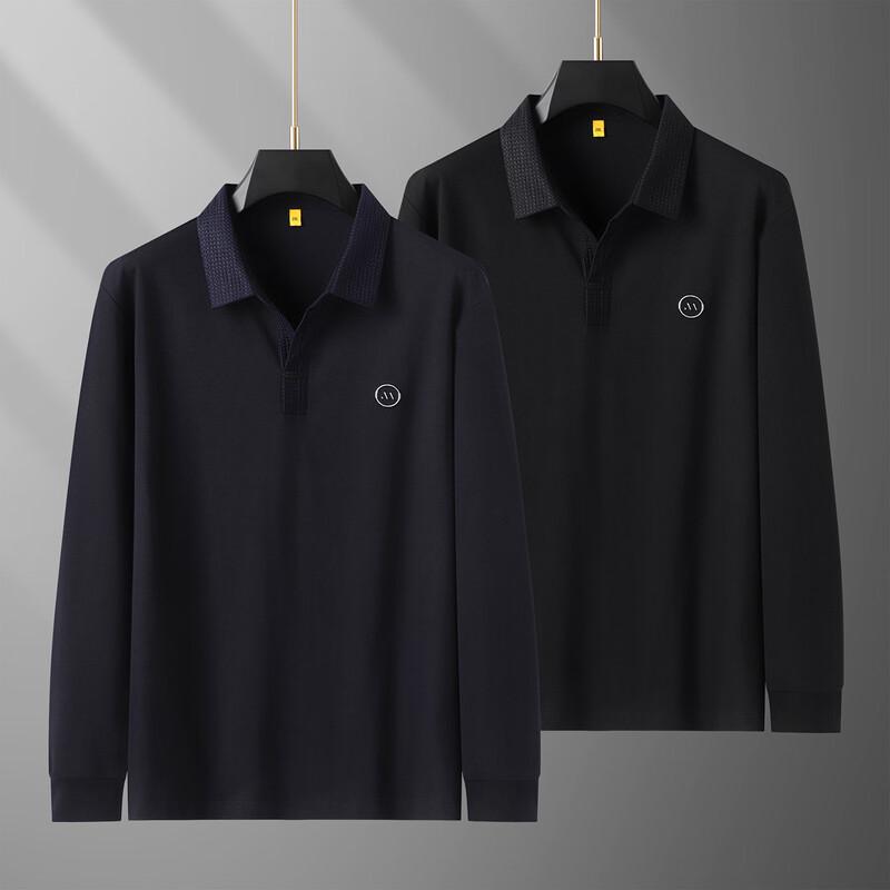 Dibinze Men's Plus Size Long Sleeve Polo Shirt