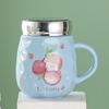 Cute Cartoon Fruit Series Ceramic Cup Fruit High-looking Couple Mug Home with Lid Water Cup Gift Cup