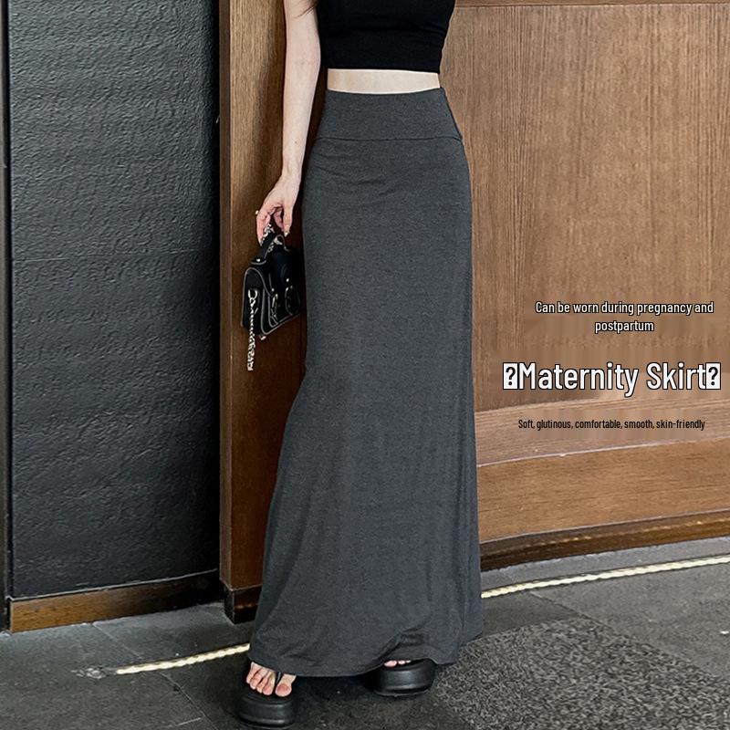 2026 Summer High-Waisted Maternity A-Line Skirt - Loose & Long for Comfort 2XL