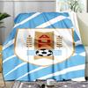 1pz Coperta morbida in flanella stampata con bandiera del football nazionale dell'Uruguay per camera da letto adulta, soggiorno, divano, campeggio, viaggi, regali per tifosi, regali di Natale