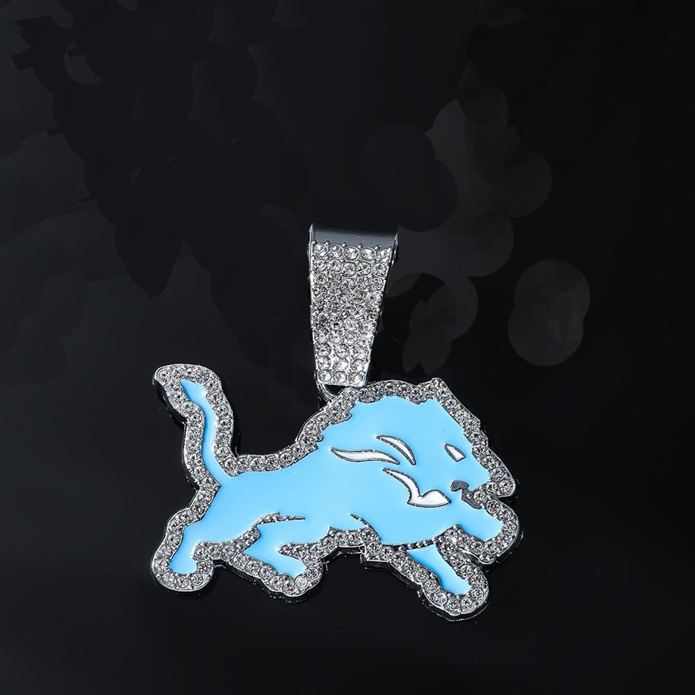 

Мужская Женская Хип-Хоп Подвеска Синий Волк Ожерелье с 13мм Кристальной Кубинской Цепью Хип-Хоп Iced Out Блинг Ожерелья Модная Шарм Бижутерия