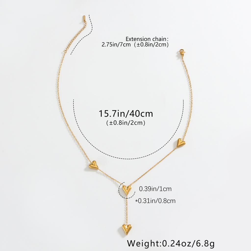 Love Geometric Element Pendant for Women's Gold Minimalist and Exquisite Style Jewelry Gifts for Daily Banquets Wearing Necklace
