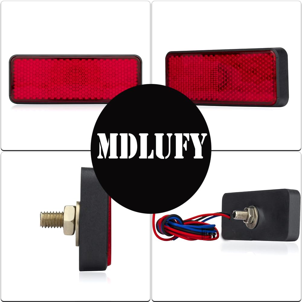 MDLUFY Reflector LED Reflector, 12 V, Small, Brake LED Turn Signal, Interlockable, Side Marker,