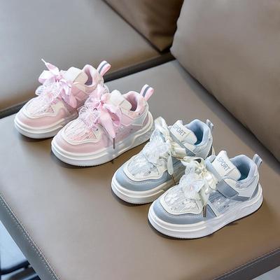 Mädchen-Skateschuhe mit Schleife - Stilvolle Frühlings- & Herbst-Freizeitsneaker für kleine und mittlere Kinder