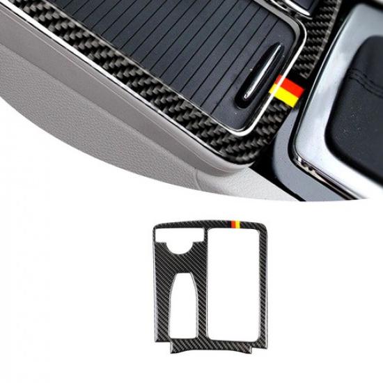 Auto Carbon Fiber Media Console Panel Trim For Mercedes-Benz C Class W204 07-13