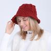 Women Winter Cable Knit Bucket Hat Twist Pattern Solid Color Warm Fisherman Cap HOM