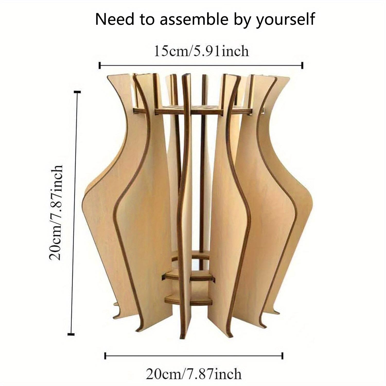 

1 шт. 3D деревянная ваза-пазл для букета, подставка для набора строительных блоков в виде искусственных цветов, нескользящее основание, набор для самостоятельного изготовления поделок из дерева, украшение для дома. белый