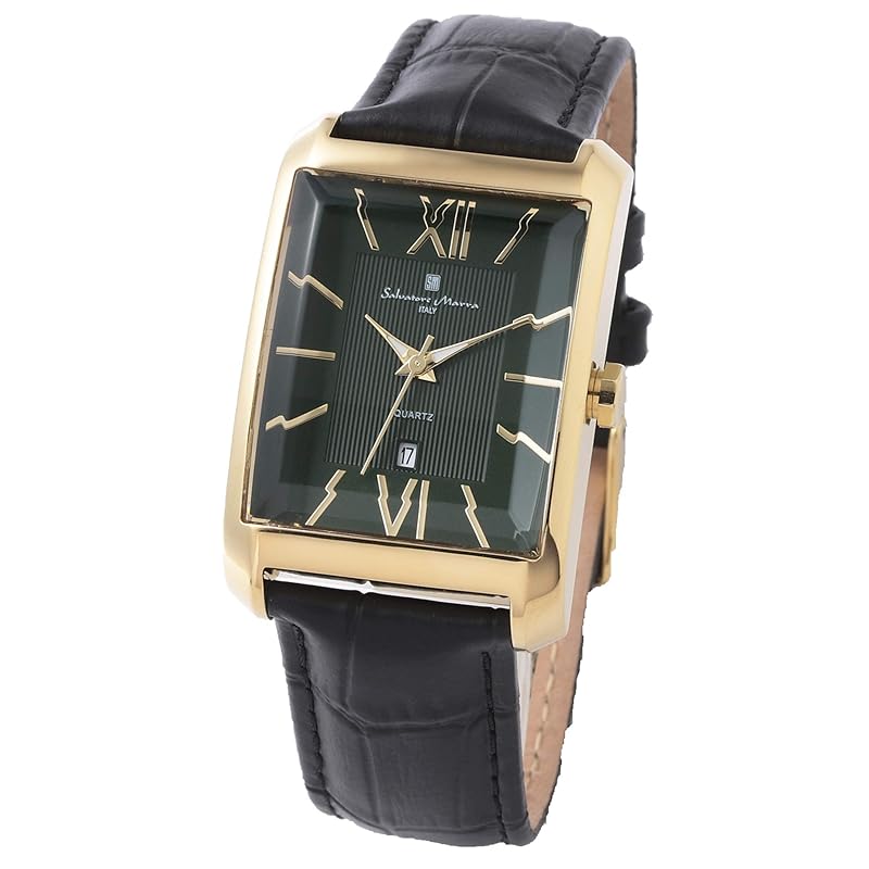 

[ Salvatore Marra(Salvatore Mara) ] men s ladies watch Tokei business analog quartz leather belt green GDGR with cross