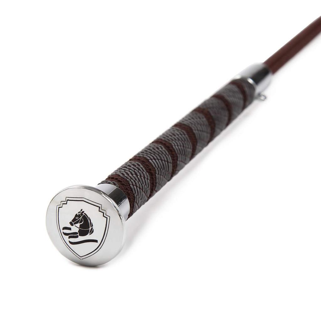 EQULIBERTA Rubber Grip Long Whip Total Length 18cm Brown/Silver 110cm/Grip EQ-WH-1779