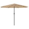 Vidaxl Parasol Ogrodowy Z Led, Stalowy Słupek, Brązowy, 324X324X247 Cm
