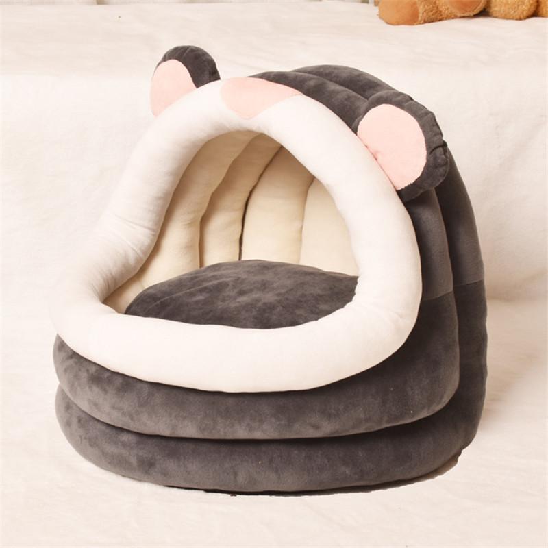 Pet Tent Cave Bed for Cats Small Dogs Self-Warming Cat Tent Bed Cat Hut Comfortable Pet Sleeping Bed Foldable Removable Washable