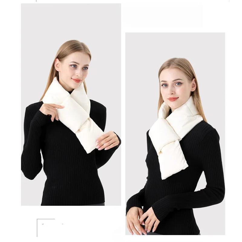 Unisex Down Cotton Fashion Windproof Winter Neck Warmer Featuring Warmth Solid Autumn Thickened Portable