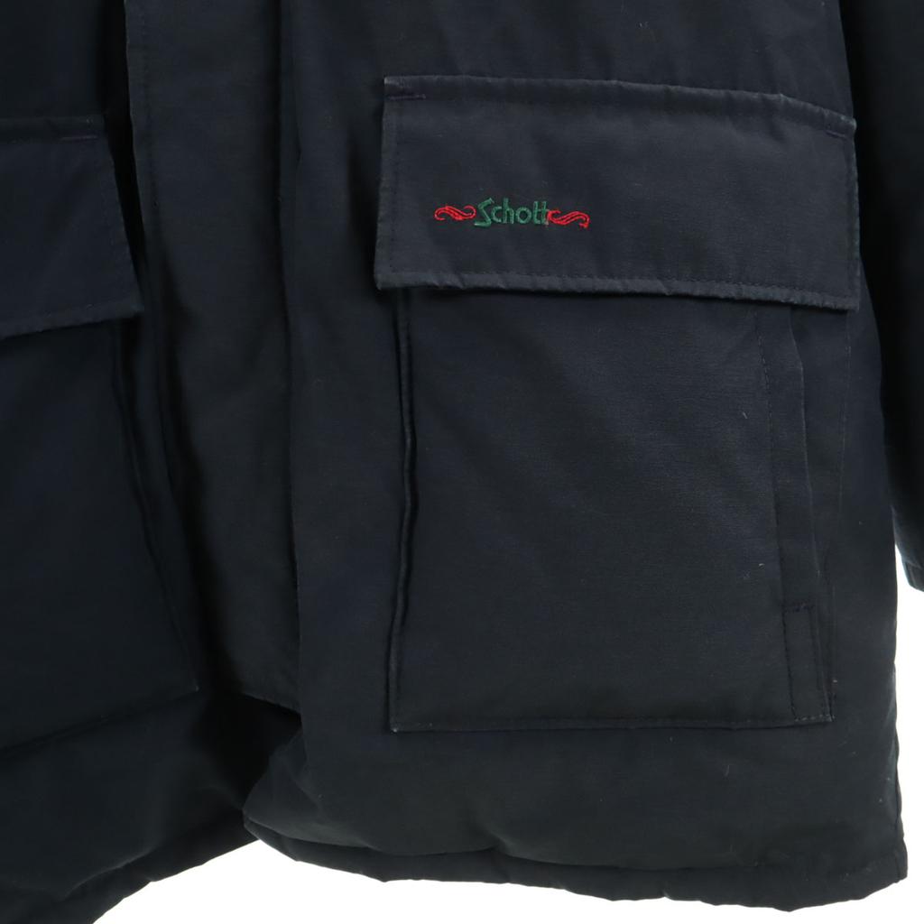 SCHOTT 90s Made In USA Old Down Jacket L Navy Men's Used
