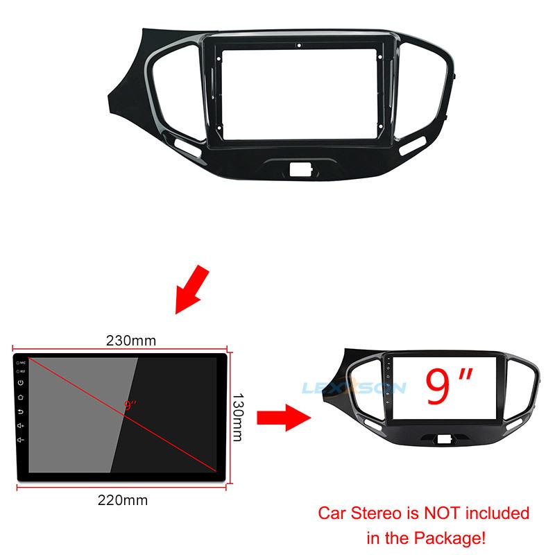 9 Inch Car Fascia For LADA VESTA 2015-2019 Double Din Dvd Fascias Audio Fitting Adaptor Facia Panel Dashboard Car Frame Trim Kit