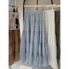 White skirt women's summer new high waist and thin a word medium and long spring and autumn fluffy group ballet cake skirt