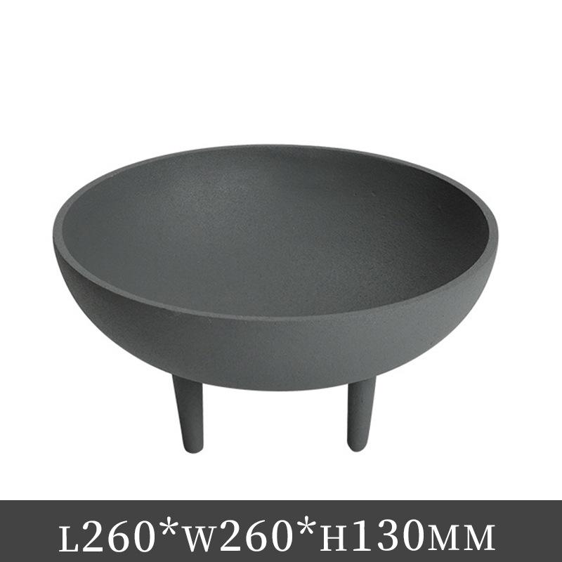 

Wabi-sabi Three-Legged Metal Fruit Tray - High-Footed Decorative Storage for Living Room or B&B