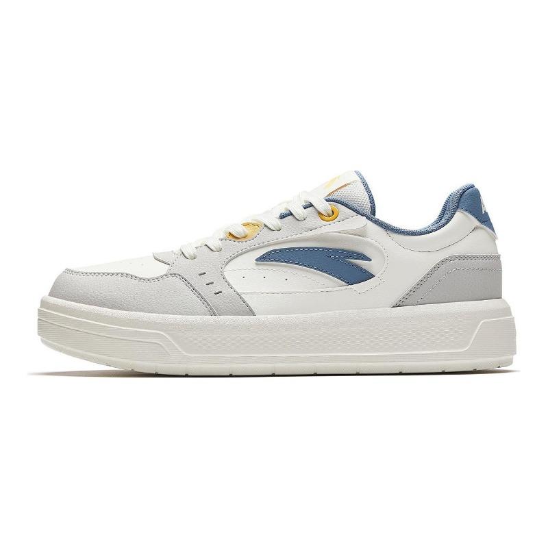 Anta Breeze 2 men skate shoes white grey blue thick sole heightening leather upper EVA midsole cushioned durable trendy 912618018-4 39