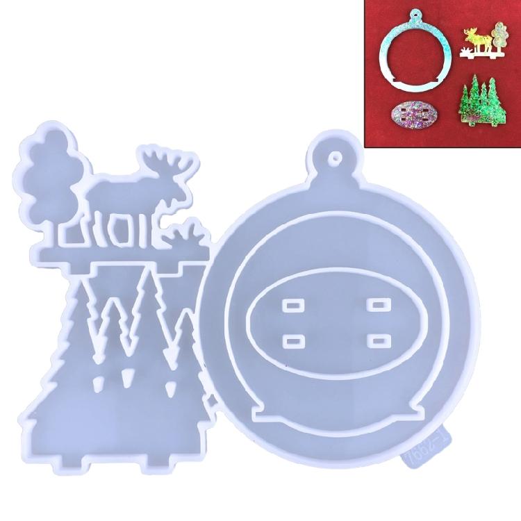 

Christmas Round Shaped Pendant Silicone Mold Making Crystal UV Epoxy Mould