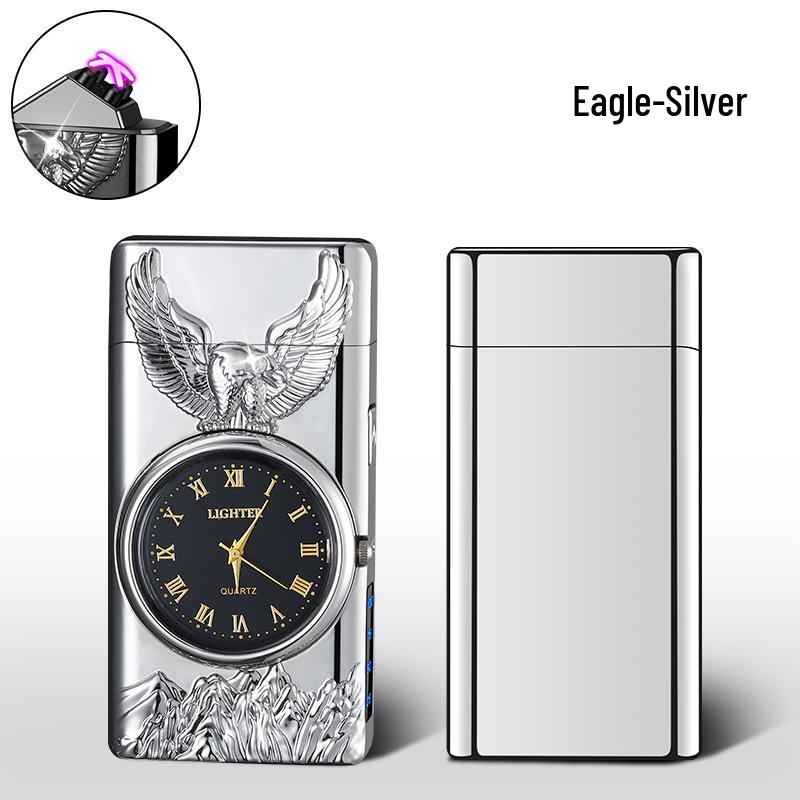 Eagle Design Dual Arc Lighter with Power Display & Lighting Strip - Ideal Gift for Boyfriend