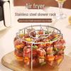 Vertikaler Kebab-Ständer aus Edelstahl mit 24 Spießen für Heißluftfritteuse und Grill.