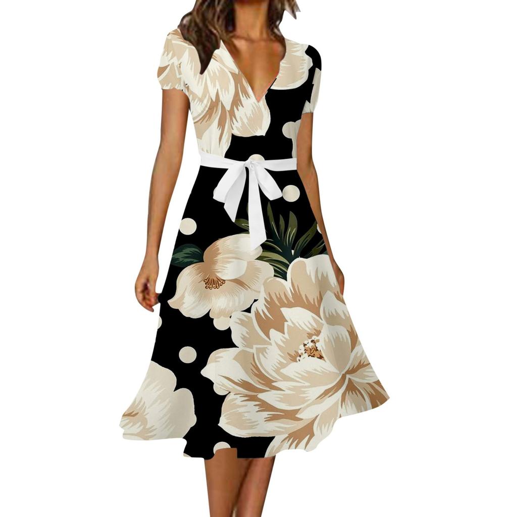 IHUASU Rochie sexy cu decolteu în V la modă pentru femei