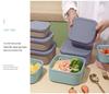 Silicone Food-Grade Square Bento Box Set with Lid for Fresh-Keeping, Microwave, and Picnic Use