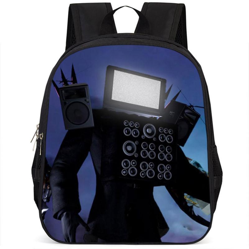 Fashionable Skibidi Toilet Kids Backpack Large Capacity Nylon Bag Unisex Design