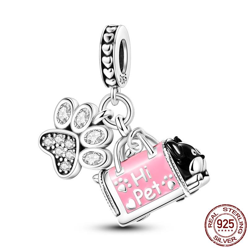 Real Copper Cool Black Series Charm Fit Original Pandora Bracelet Bangle Diy Jewelry Making Gift