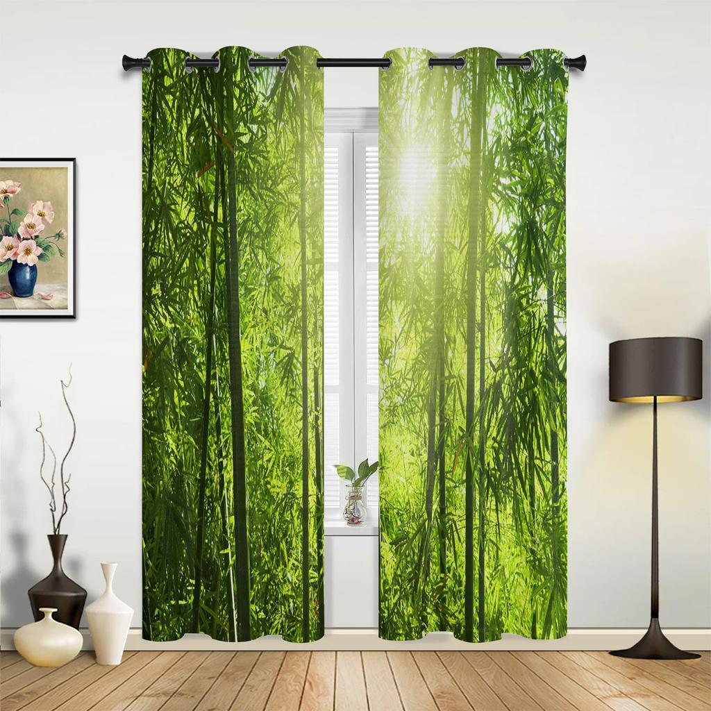 Perdele din bambus, retro, cu plante ponosite, pentru dormitor, sufragerie, draperii, bucatarie, camera copiilor, perdea pentru fereastră, decor modern