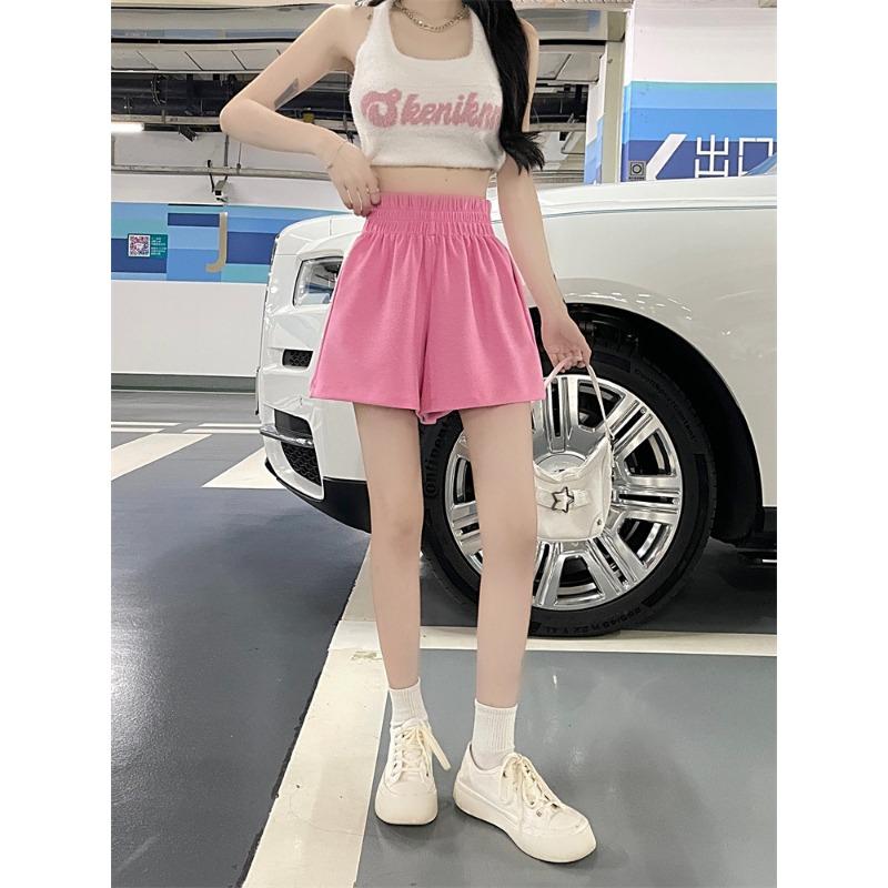 Spice Girls Pink Slacks for Girls Little Men with High Waists Sports Style Slim Straight Shorts