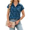JPNTKY Women's Fashion Casual  POLO Neck Short Sleeve Blouses & Shirts