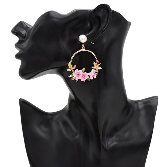 1 Pair Pendant Earrings Faux Pearl Dress Up Colorfast Girl Flower Pendant Earrings for Girlfriends