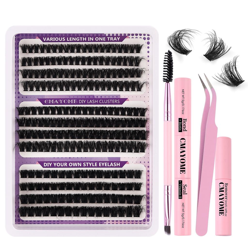 30D100D Dense Single Cluster False Eyelash Set 10-16Mm Curled Diy Segmented Eyelashes