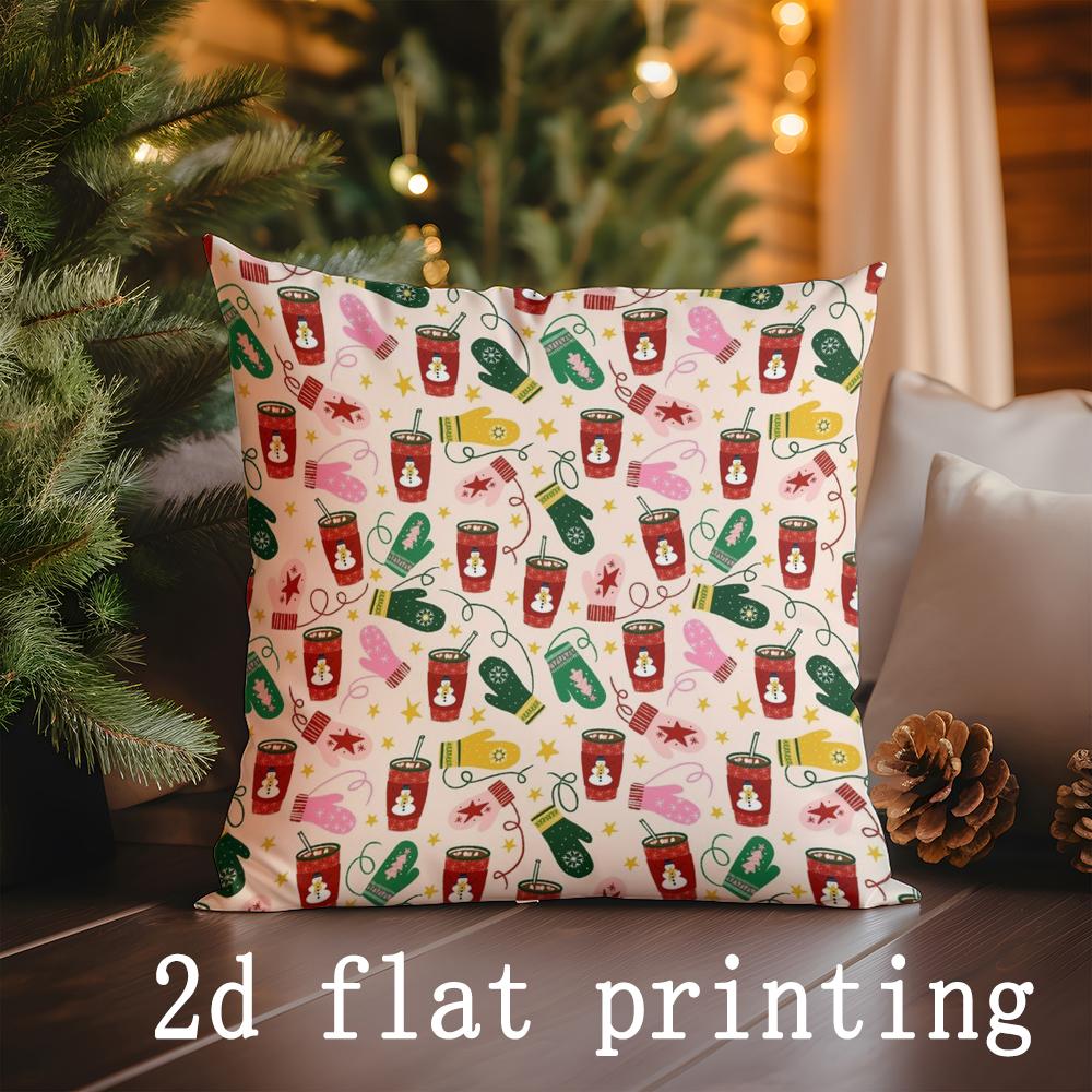 Home Decor Christmas-Themed Pillow Covers Suitable For Sofa Bedroom Car Pillow Cover Cushion Rectangular Back Cushion