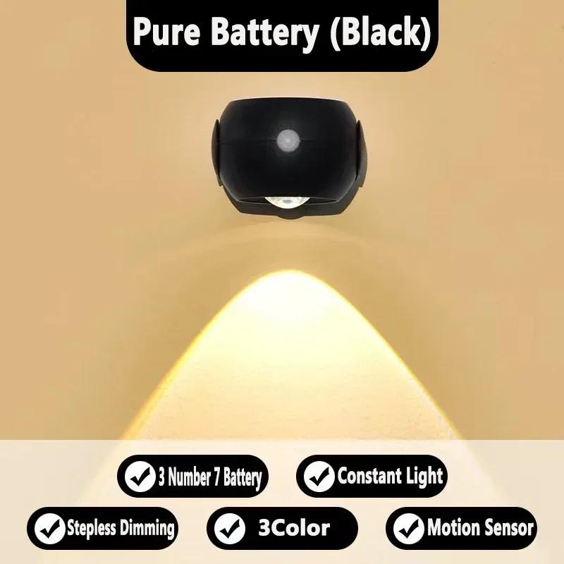 Led Motion Sensor Wall Lamp Touch 360 Rotatable USB Recharge Wireless Portable Night Light For Bedroom Reading Lamp