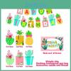 Vibrant Hawaiian Flamingo Cactus Pineapple Coconut Balloon Decoration For Festive Parties