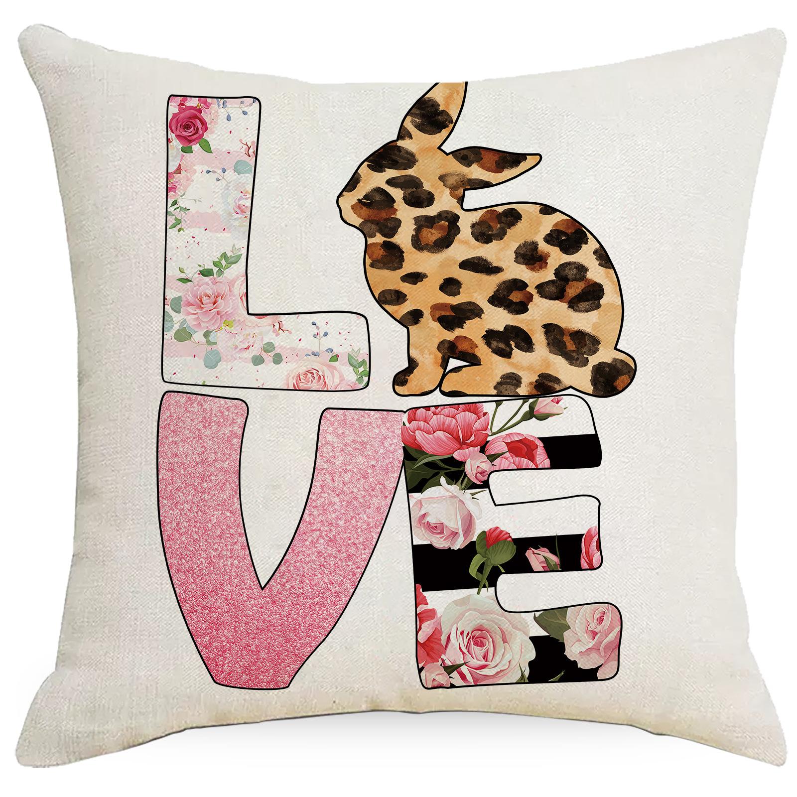 

Easter Bunny Push Pillow New Style Push Pillow Case Cartoon Print Festive Ornament Sofa Push Pillow Premium Durable 45 * 45Cm