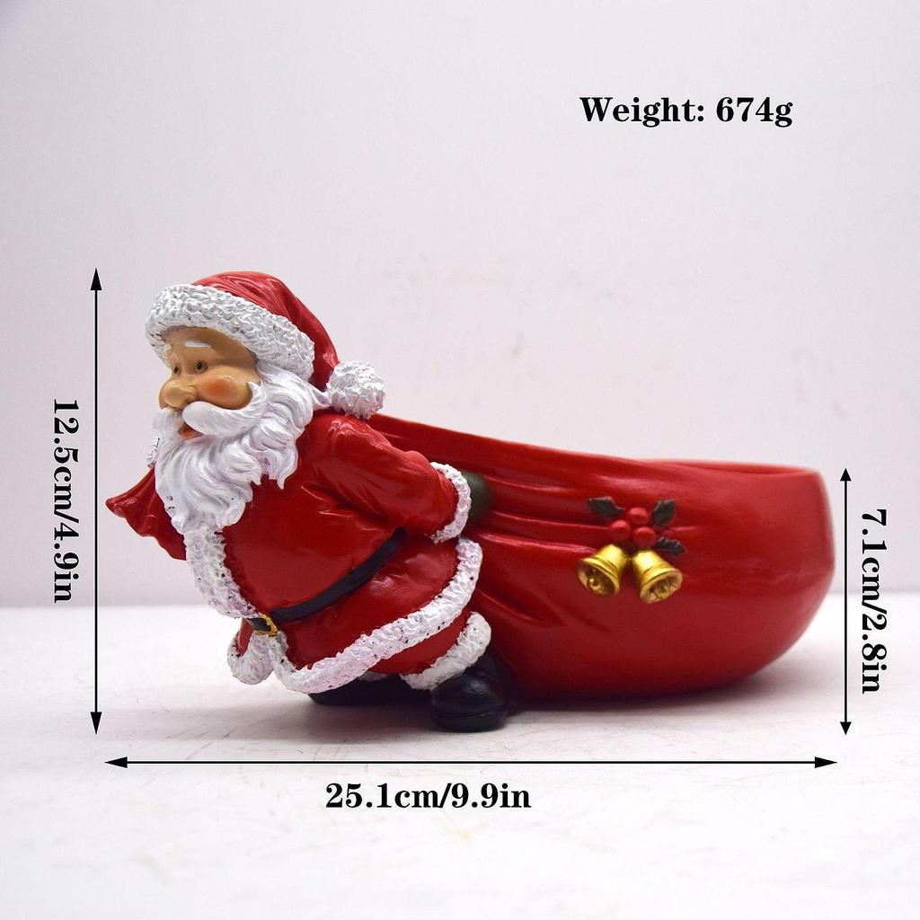 Weihnachts-Skulpturschale Harz Festliche Figur Aufbewahrungsbox Luxuriöse Heimdekoration Ornamente für Wohnzimmerregal