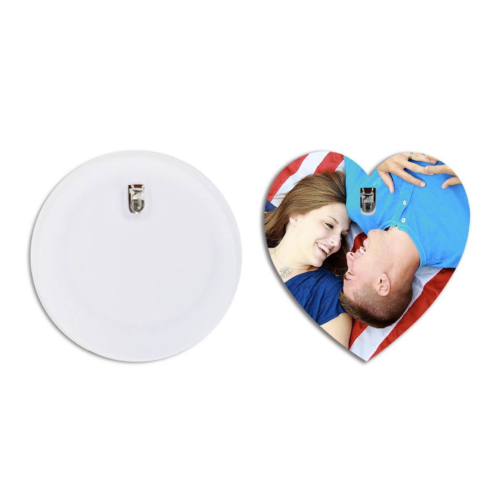 Sublimation Blank Badge DIY Heat Transfer Button Pin Personalized Acrylic Brooch With LED Light for DIY Crafts Lapel