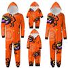 Halloween-printet Familie-matchende Hettegenser med Langermer og Glidelås Hettegenser Jumpsuit Sett