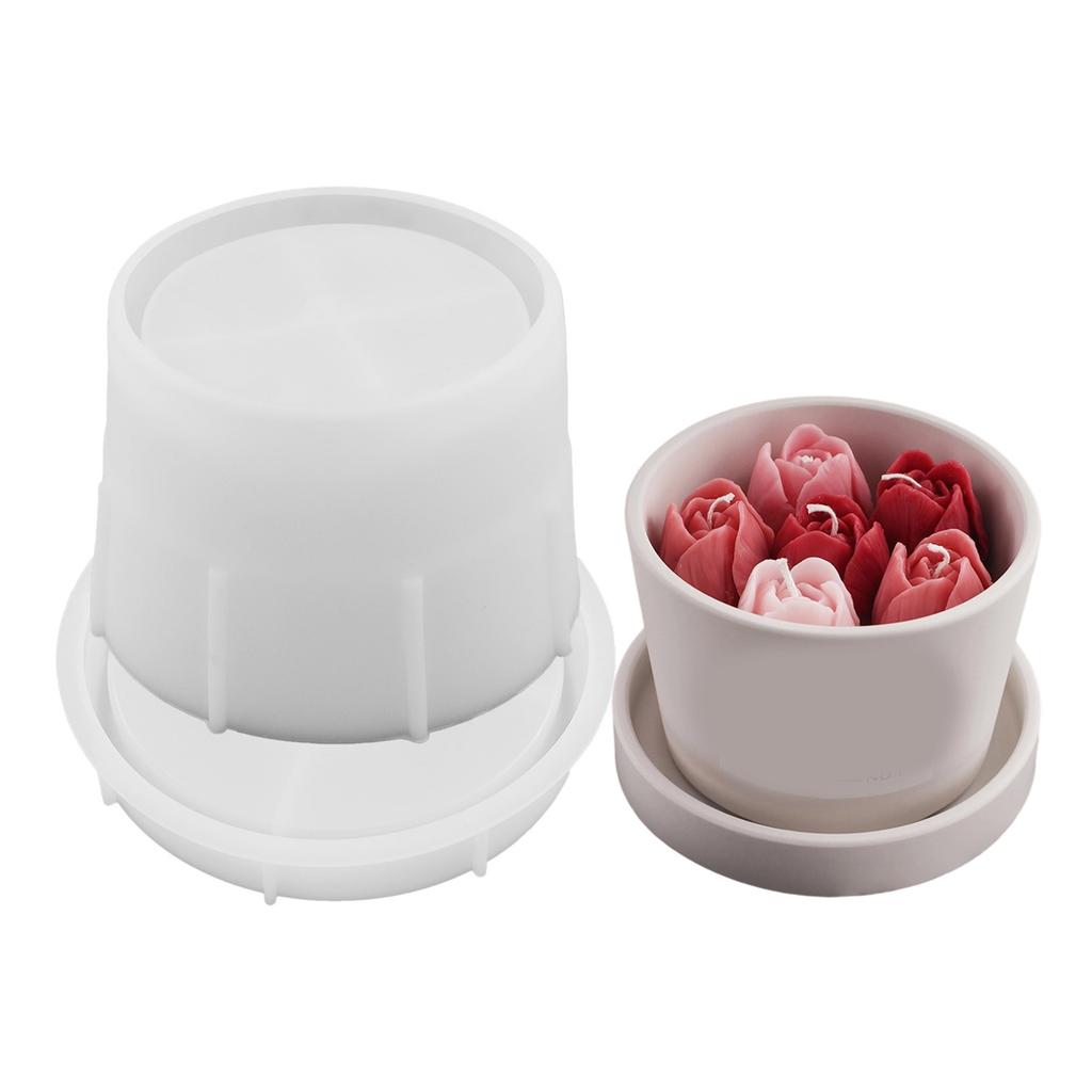 Candlestick Silicone Mold Candle Cup with Lid Molds Candle Holder Mould Plaster Succulent Planter Decorations Moulds